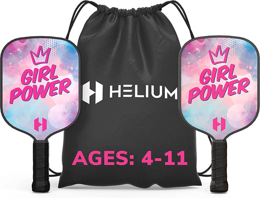 Helium Junior Pickleball Paddle Set - 2 Pack - Girl Power