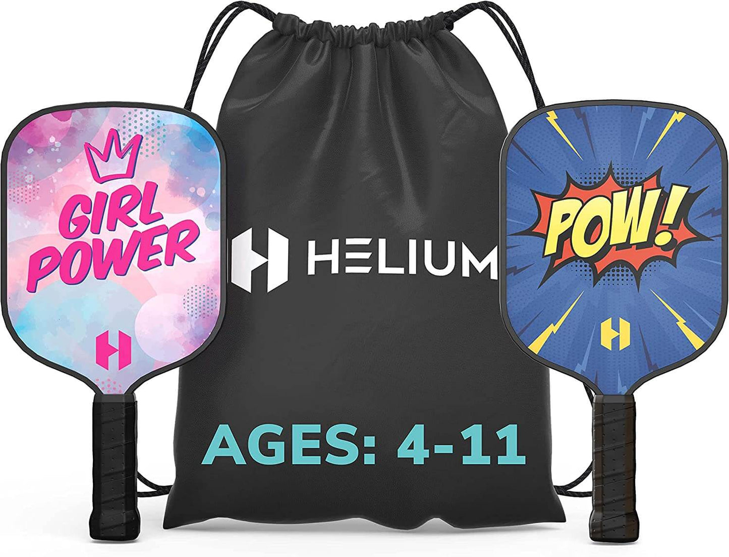 Helium Junior Pickleball Paddle Set - 2 Pack - POW! and Girl Power